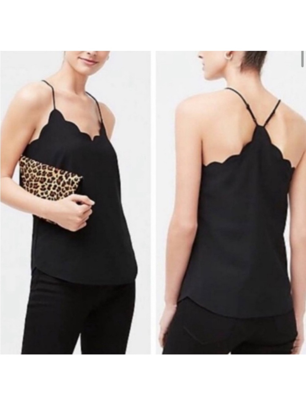 J.Crew Scallop Edge Racerback Camisole Tank Top Blouse, Red, 8 - Picture 15 of 15